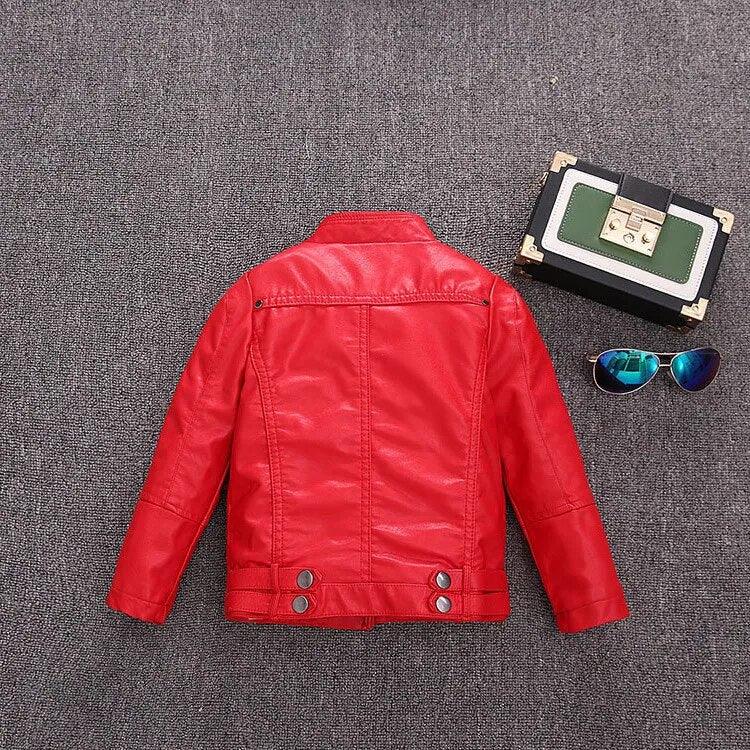Girls Faux Leather Fall Jacket
