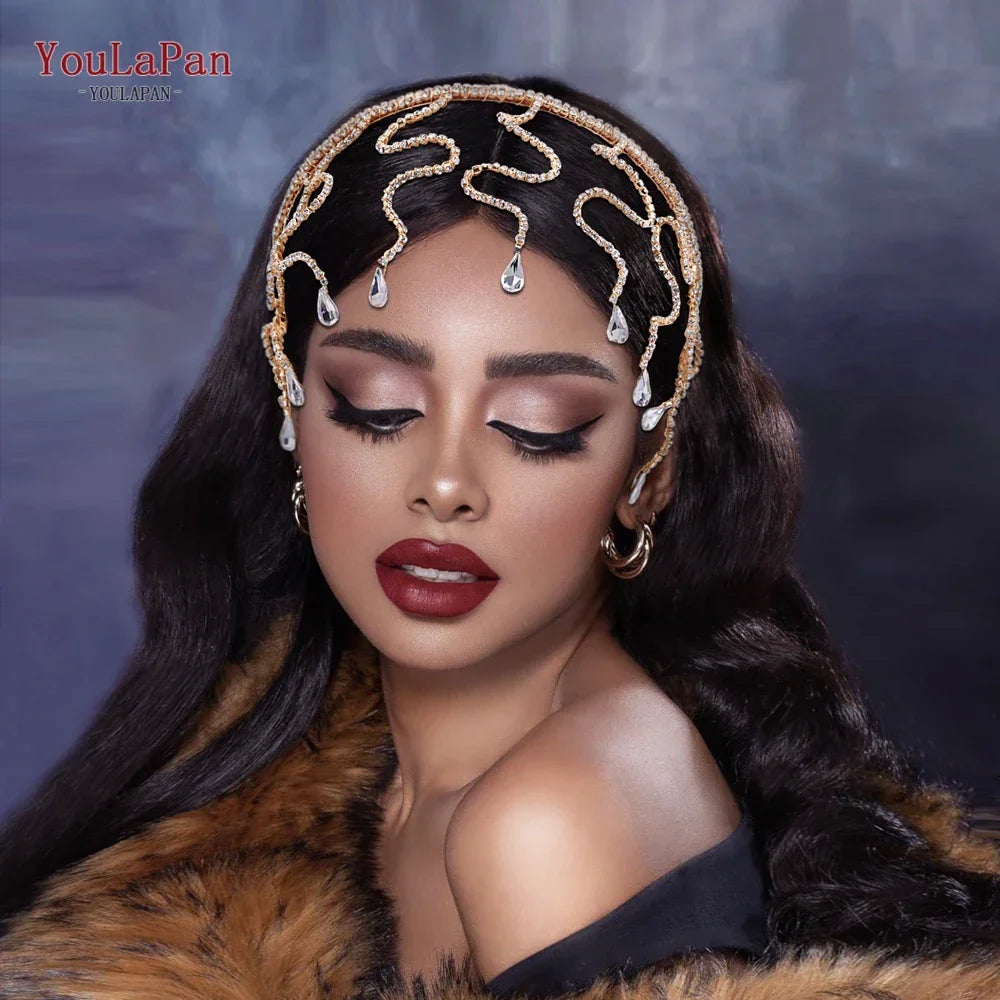 YouLaPan HP496 Fashion Woman Headband Rhinestone Bridal Headpiece Wedding Hair Accessories Bride Tiara Pageant Headdresses