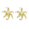 Vintage Metal Flower Statement Earrings