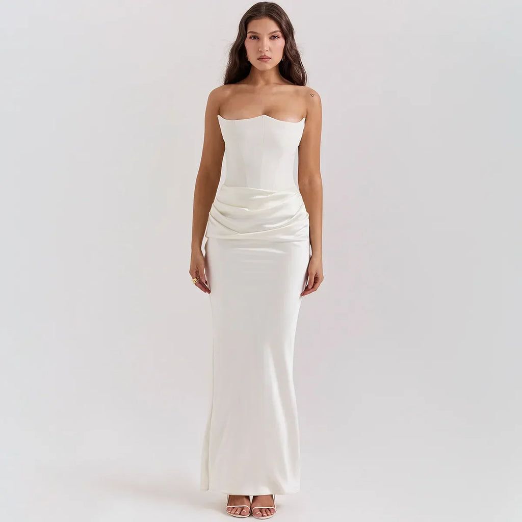 LUX Velvet Strapless Slim Fit Event Dress