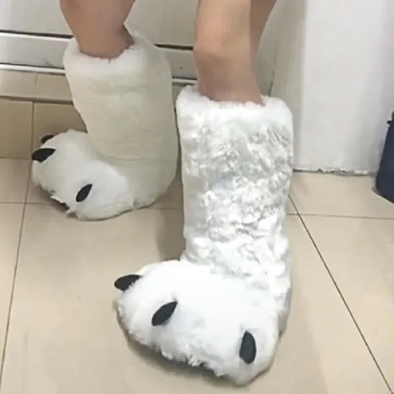 Cute Bear Claw Winter Slippers