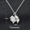 Vintage 3 Style Pomeranian & Samoyed & Keeshond & Golden Retriever & Whippet Dog Charms Pendant Necklace Women Pet Lover Gift