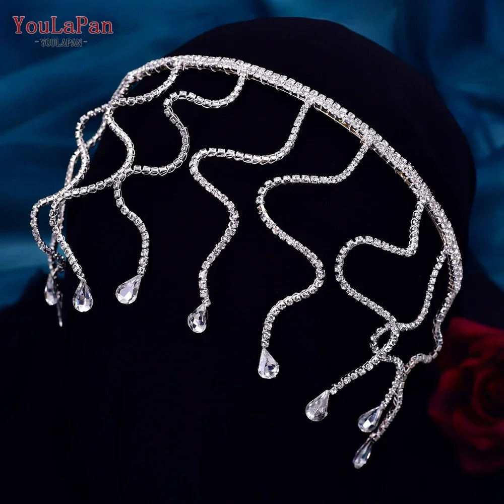 YouLaPan HP496 Fashion Woman Headband Rhinestone Bridal Headpiece Wedding Hair Accessories Bride Tiara Pageant Headdresses