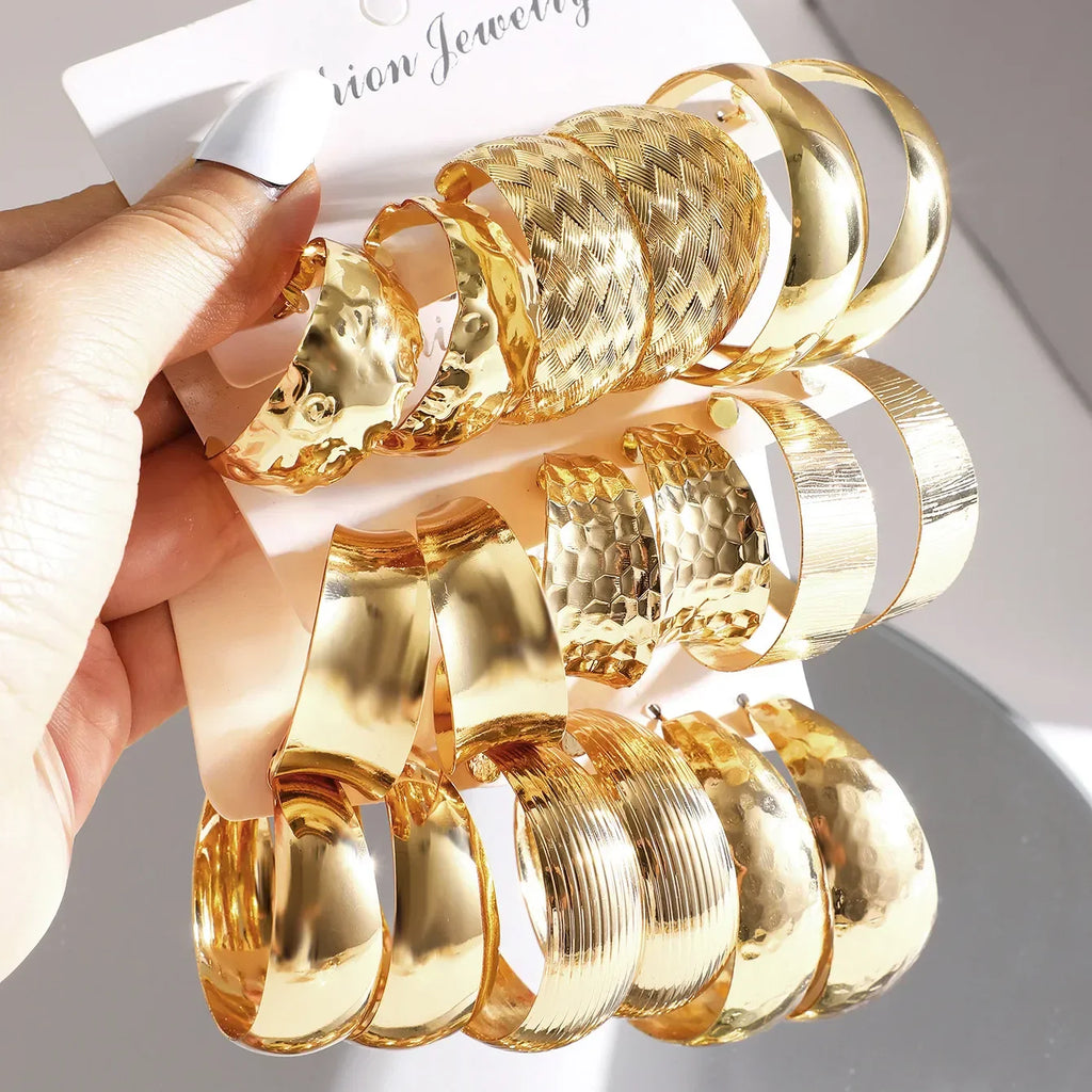 Vintage Big Hoop Earring Set