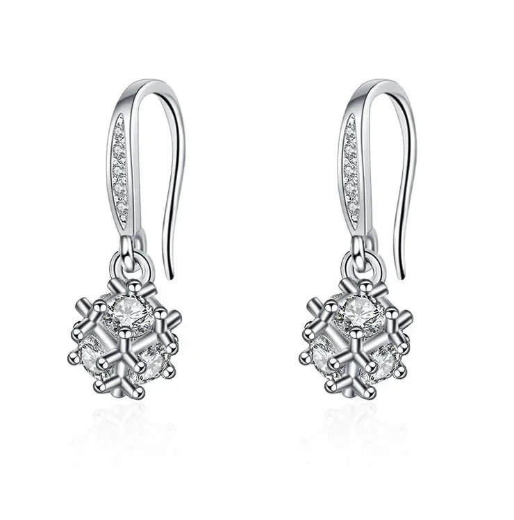 Iconic 925 Sterling Silver Crystal CZ Stud Earrings