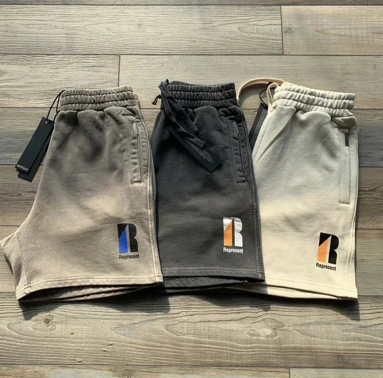 French Terry 100% Cotton Mens Casual Gym Sweat Shorts Relaxed Fit Heavyweight Loose Embroidered Logo Sport Shorts