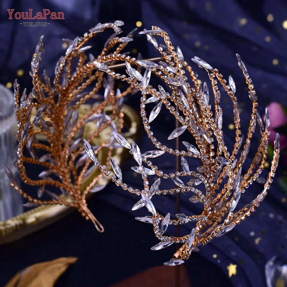 YouLaPan HP425 Bridal Headband Wedding Crowns Bride Tiara and Headdress Women Headpiece Hair Accessories Pageant Head Jewelry