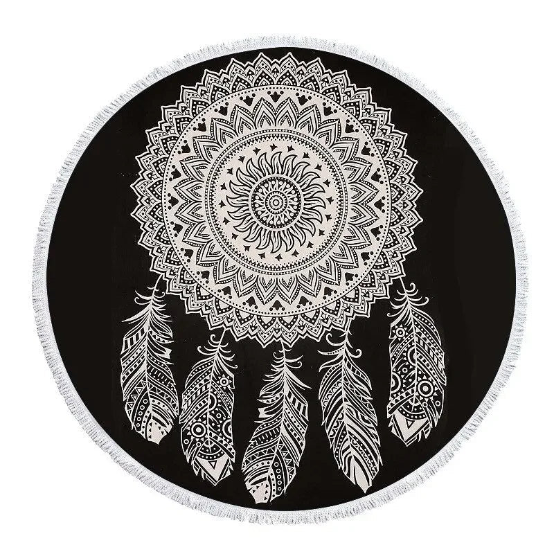 Yoga Meditation Microfiber Mandala Round Beach Towel