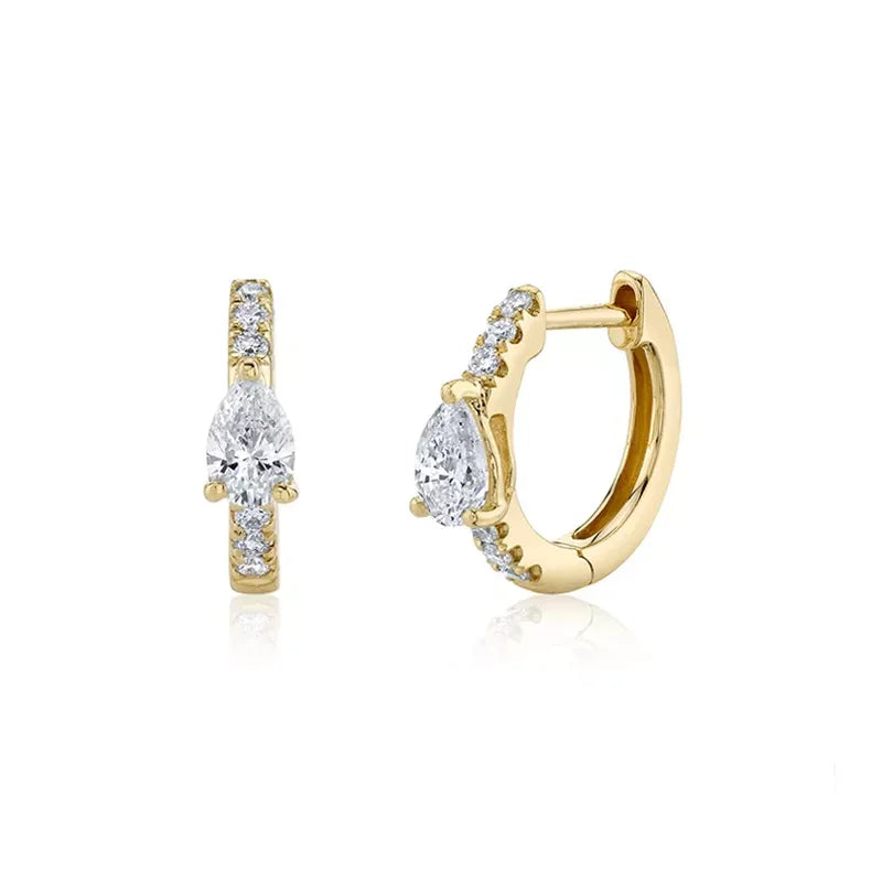 CRMYA Fashion Cubic Zirconia Cz Silver Gold Plated Hoop Earrings For Women Engagement Wedding Trendy Jewelry