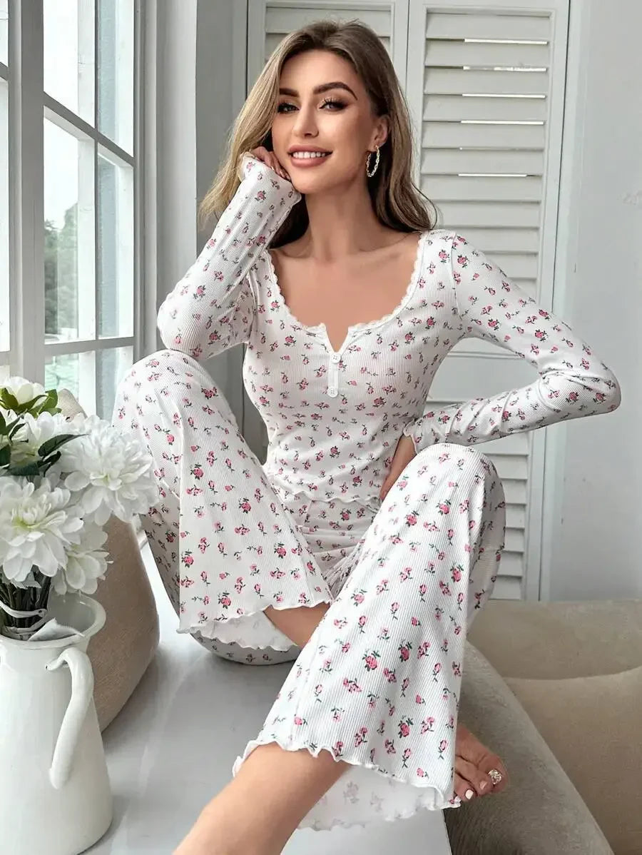 Floral Print Pajama Set