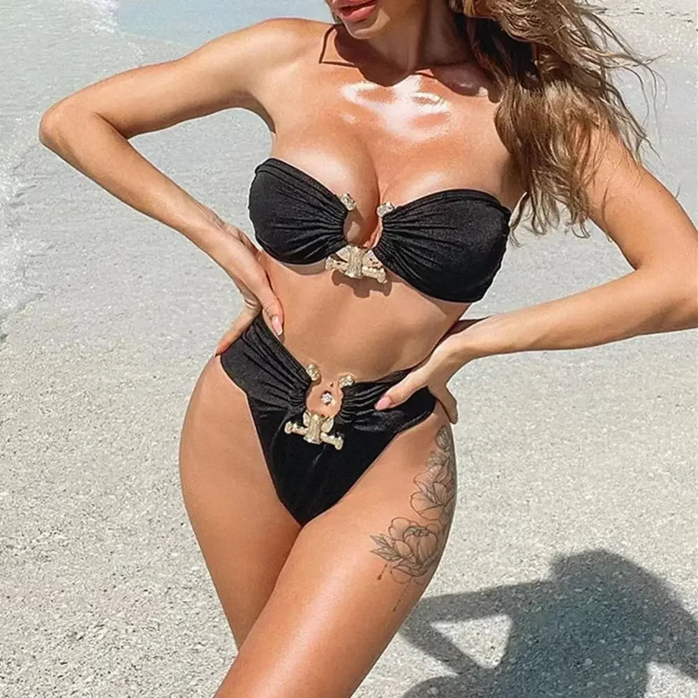 Brazil Beauty Bling High Cut Push Up Bikini