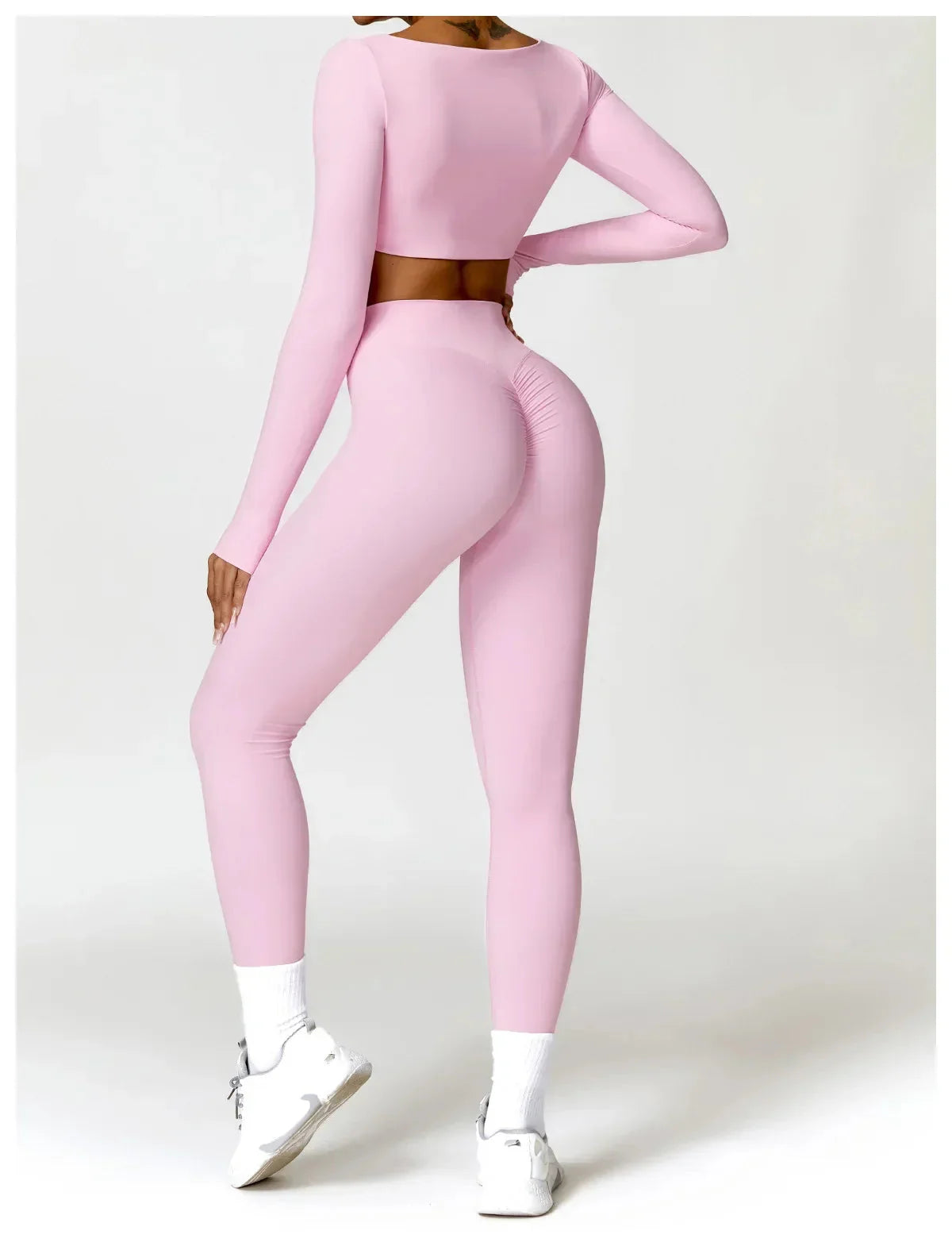New Long sleeve Shirt Sports Set Women Fitness Tights Yoga Set Crop Top Running High Waist Gym Set Womens Outfits Yoga Clothing