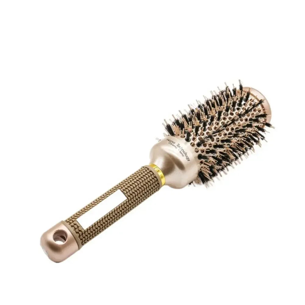 Boar Bristle Hairbrush Styling Tool Curling Blow Dry Ceramic Hairbrush Straight Hair Curls Round Ionic Hair Brush Hair Care