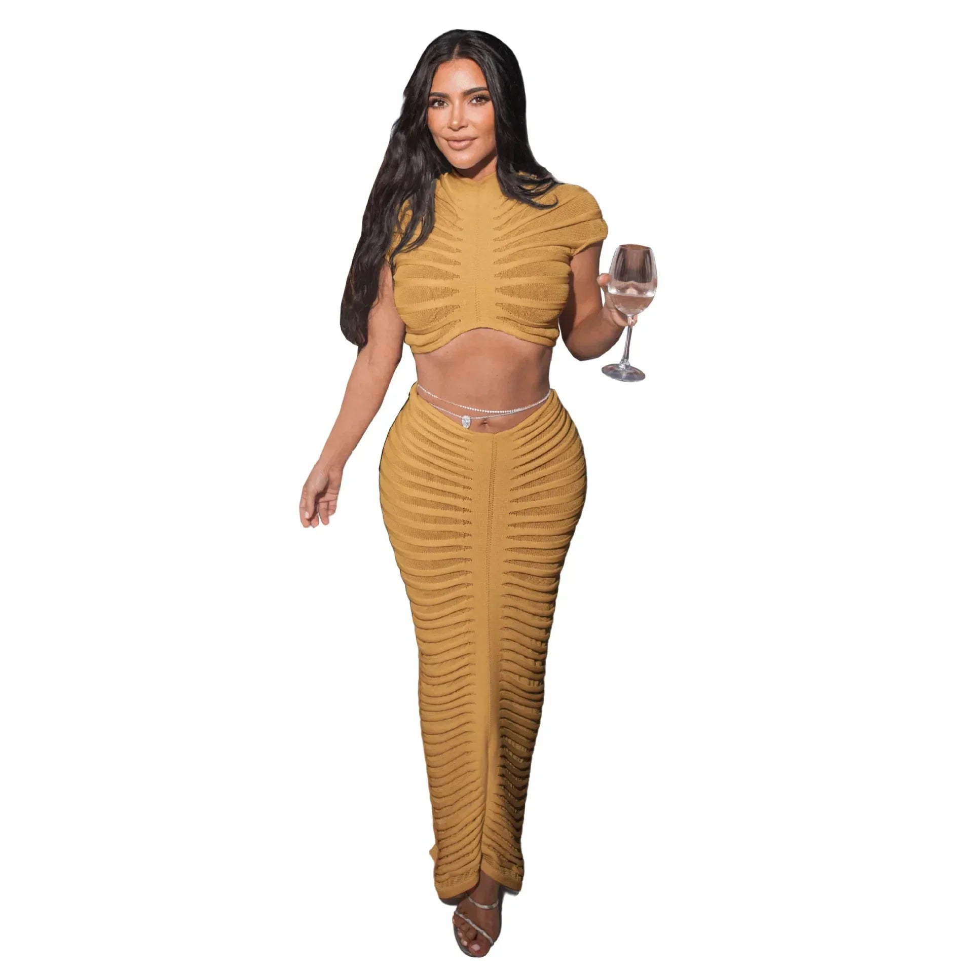 DEKA Beachwear Women Summer Dress Vacation Outfits for New Ladies Split Long Skirt Two Piece Solid Beach Crochet Bikini Cover Up
