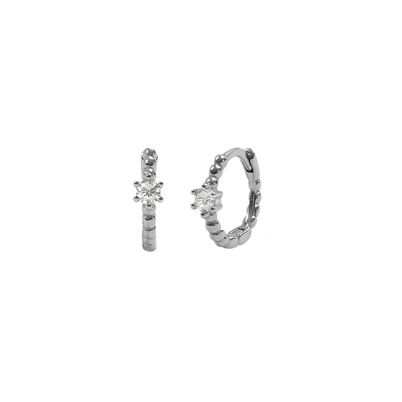 CRMYA Fashion Cubic Zirconia Cz Silver Gold Plated Hoop Earrings For Women Engagement Wedding Trendy Jewelry
