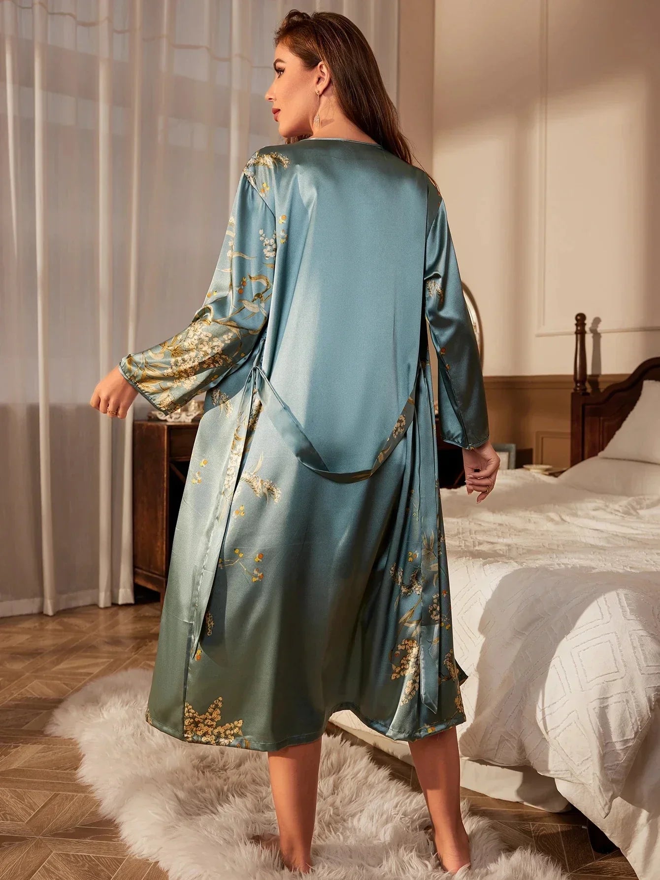 Dynasty Satin Kimono Loungewear