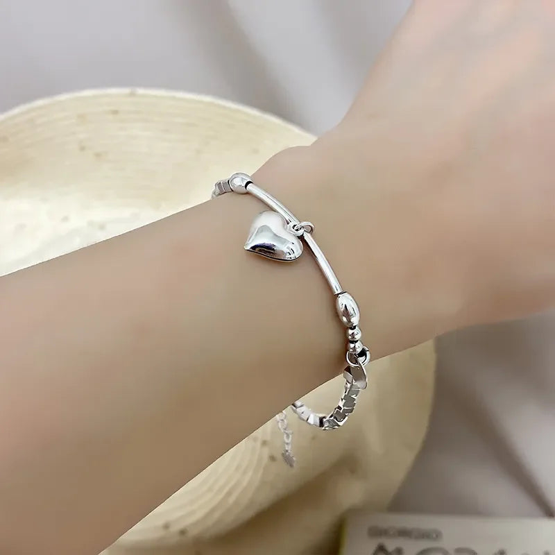 Romance 925 Sterling Silver Double Love Bracelet