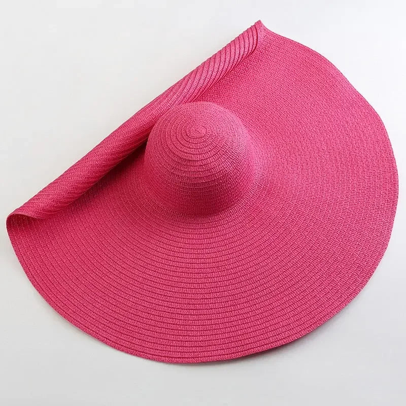 Oversized Foldable Wide Brim Sun Hat For UV Protection