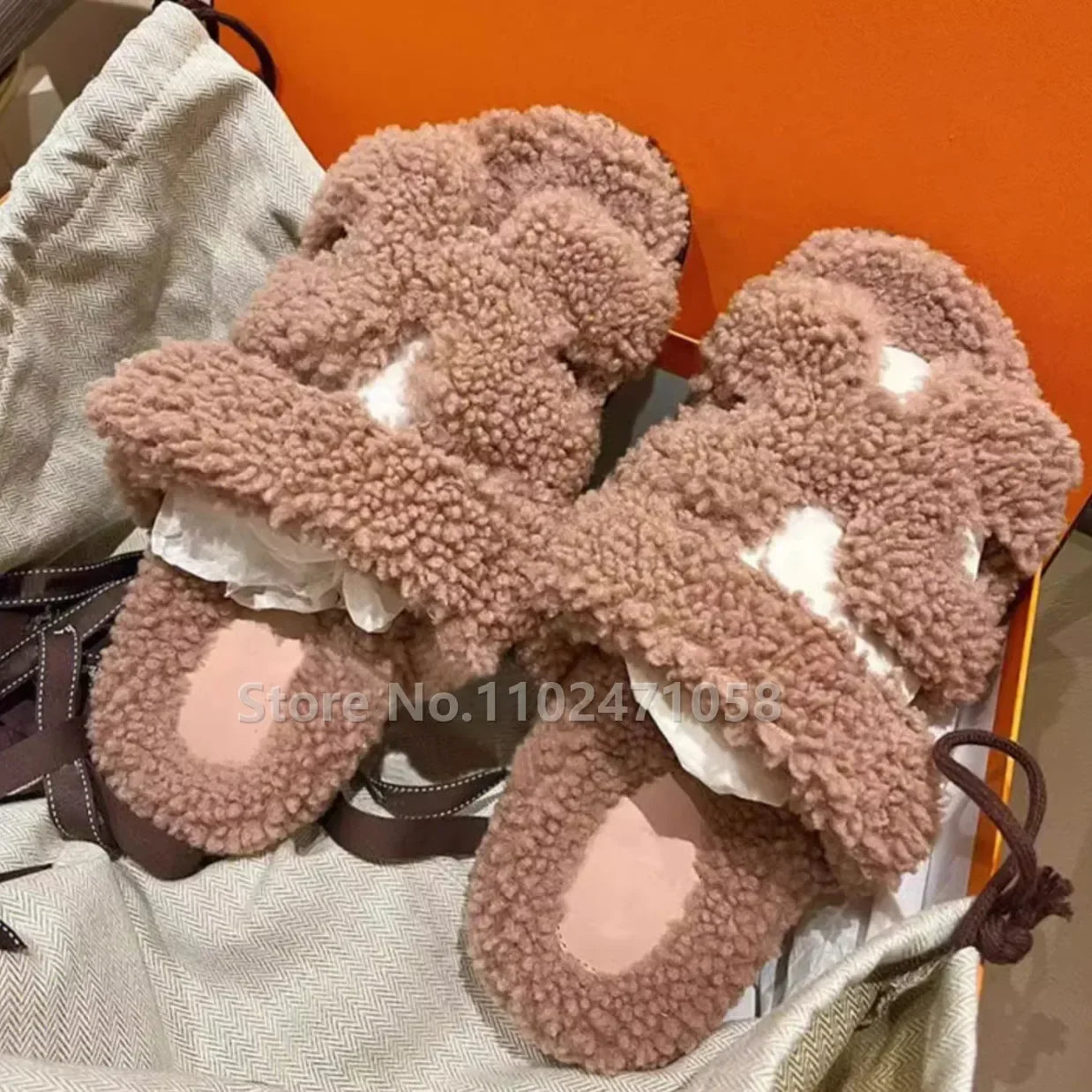 Women Designer Fur Slippers Luxury
