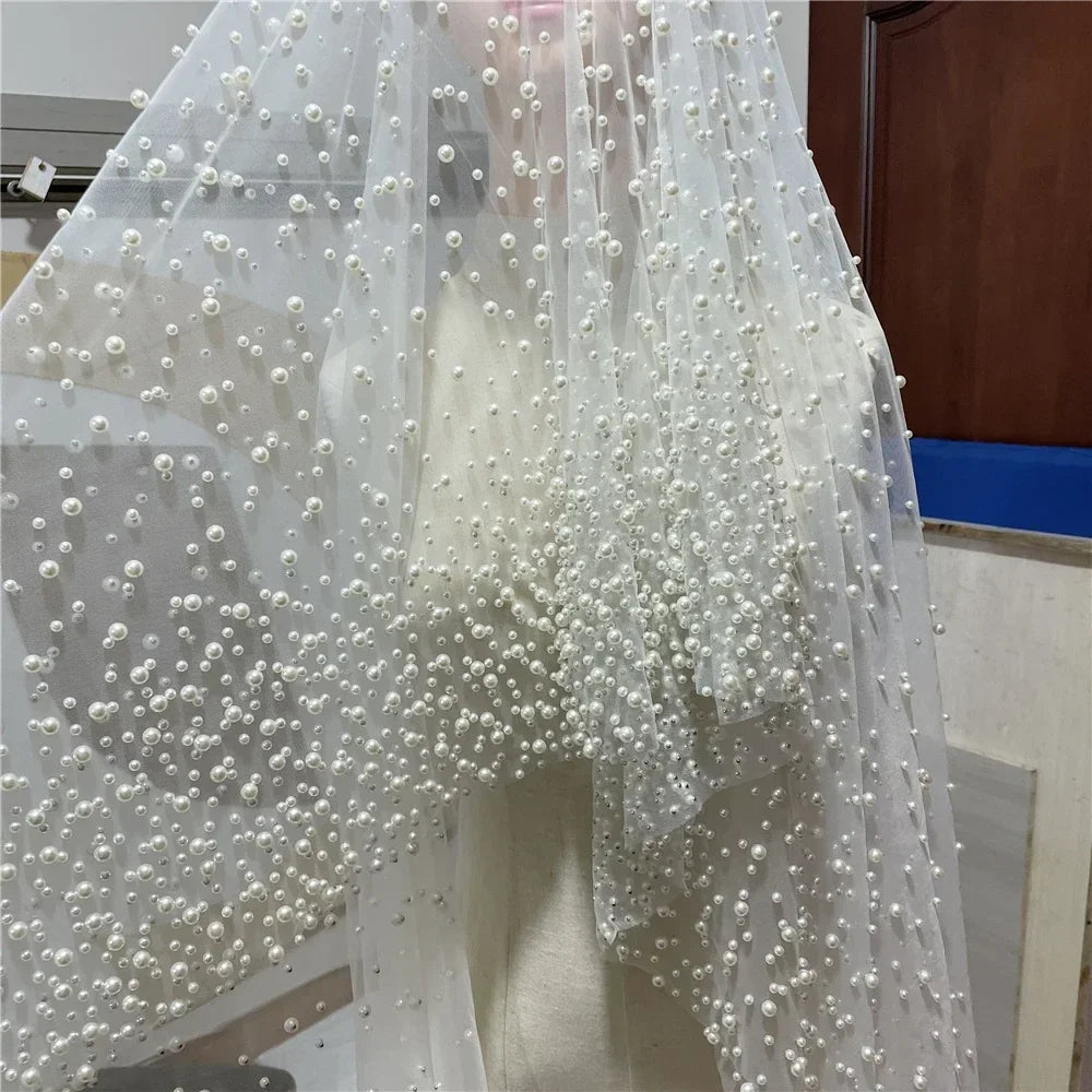 Precious Pearl Bridal Veil With Hair Clip