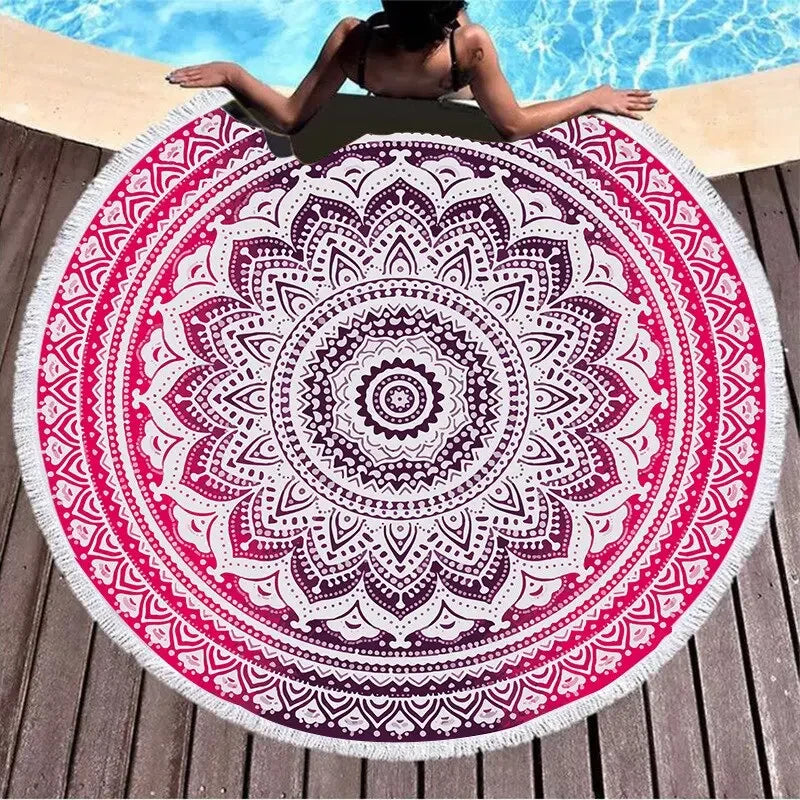 Yoga Meditation Microfiber Mandala Round Beach Towel