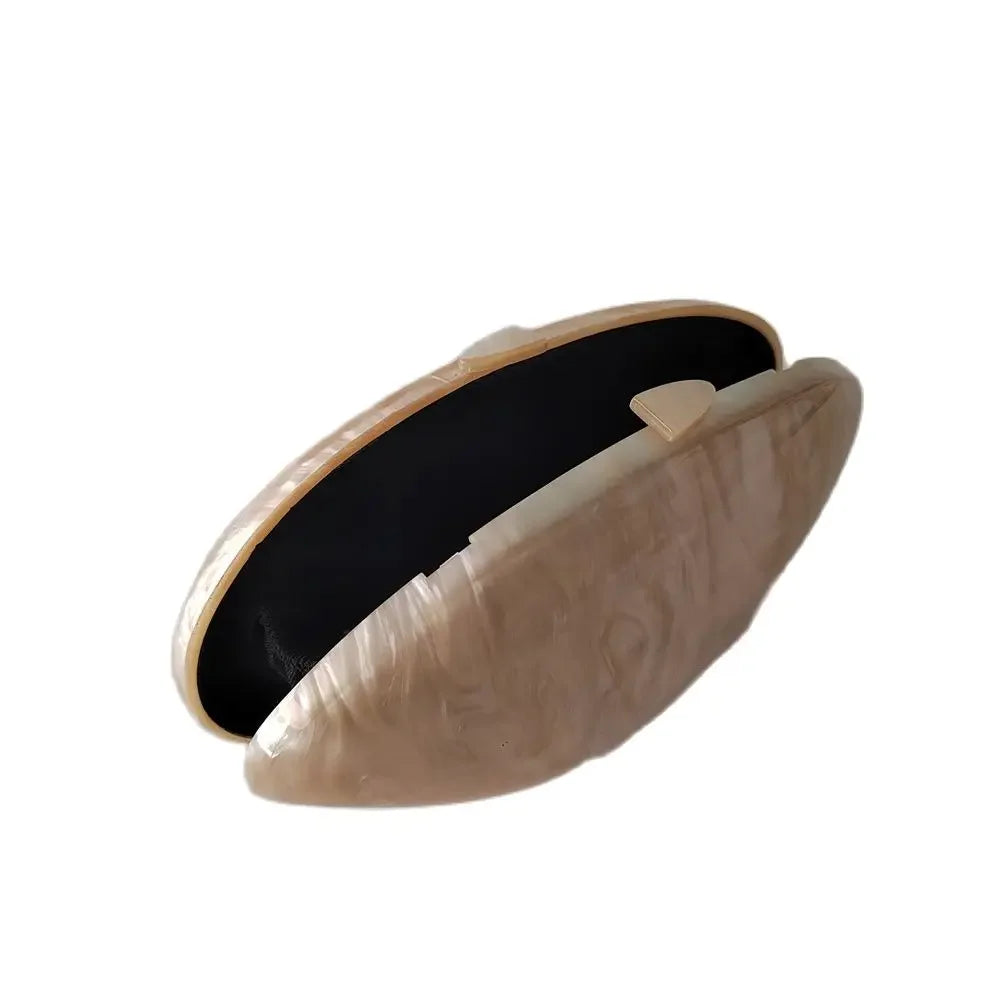 Pearl Acrylic Shell Clutch