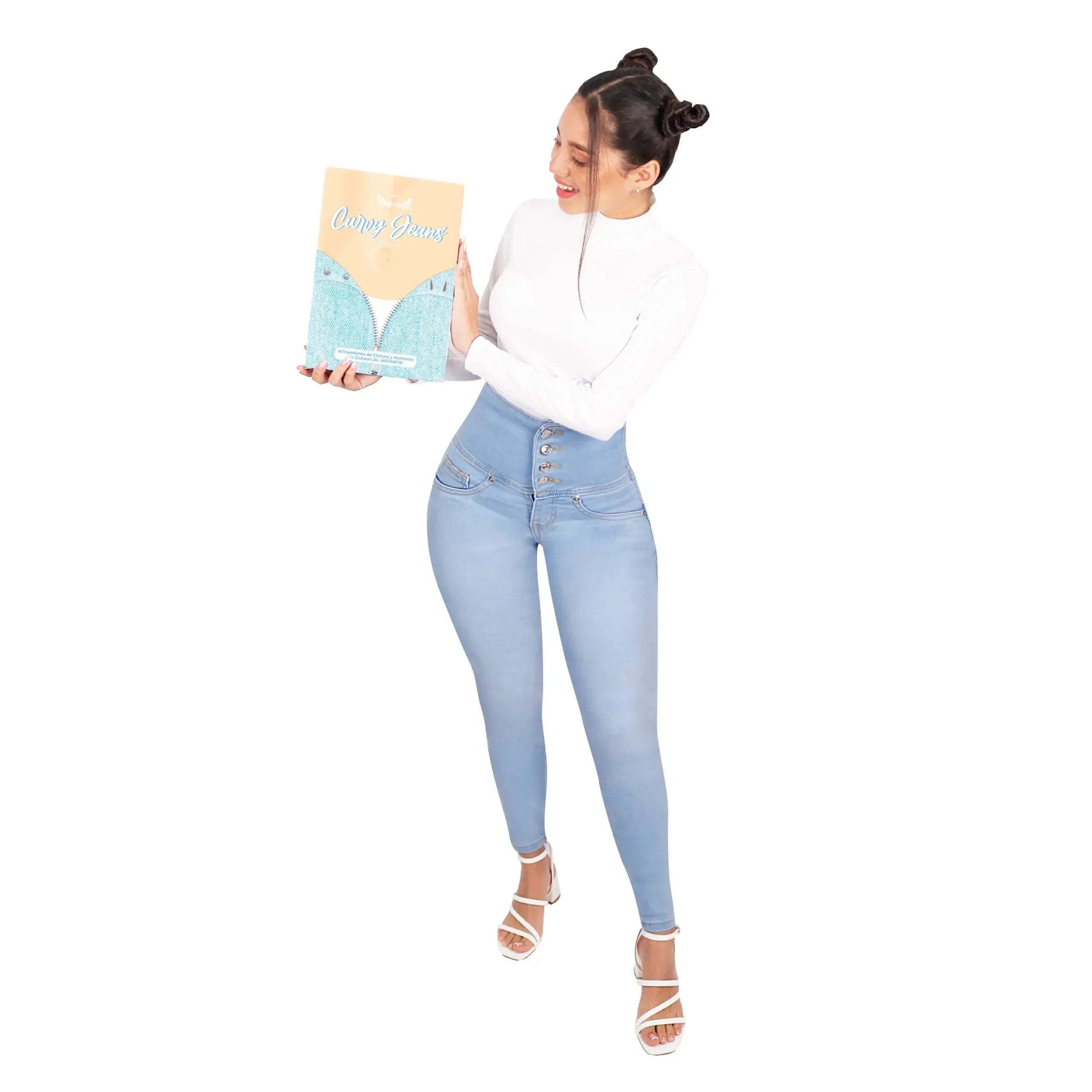 Sexy Women Fit Skinny Jeans High Waist Elastic Stretch Pencil Pants Vintage Straight Leg Wrap Hips Casual Tight Denim Trousers