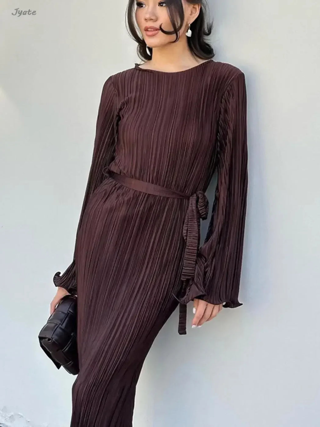 Women's Belted Long Dress