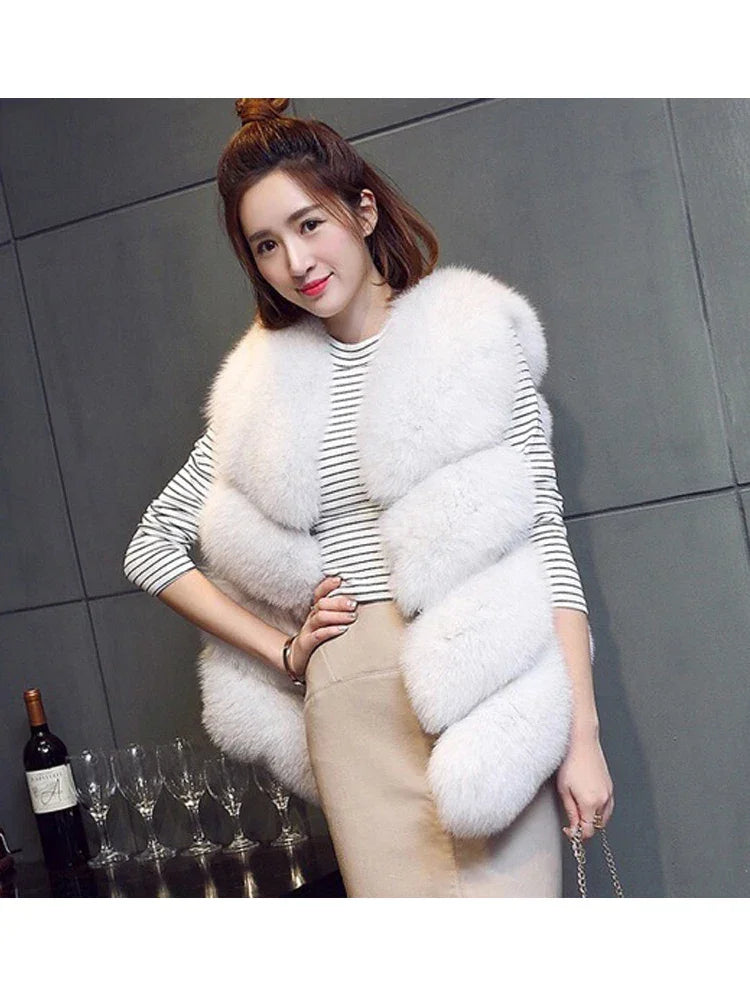 Luxury Faux Fox Fur Vest