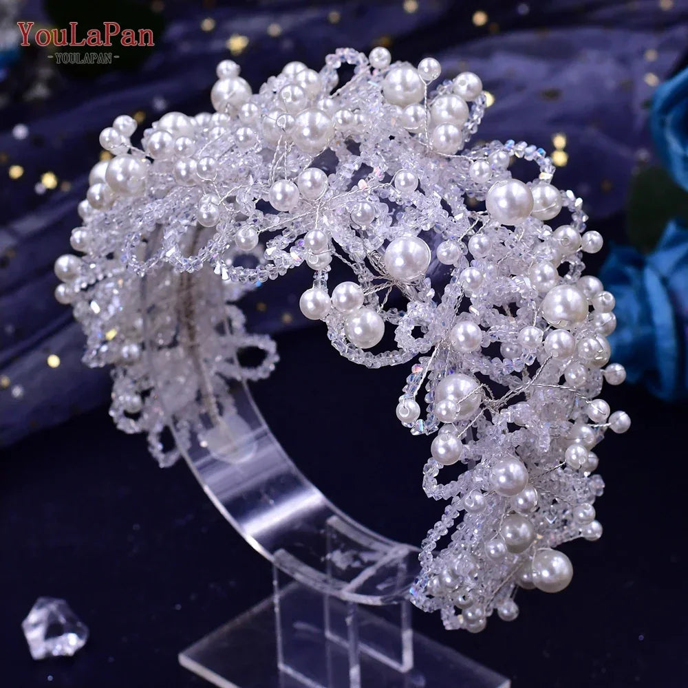 YouLaPan HP496 Fashion Woman Headband Rhinestone Bridal Headpiece Wedding Hair Accessories Bride Tiara Pageant Headdresses