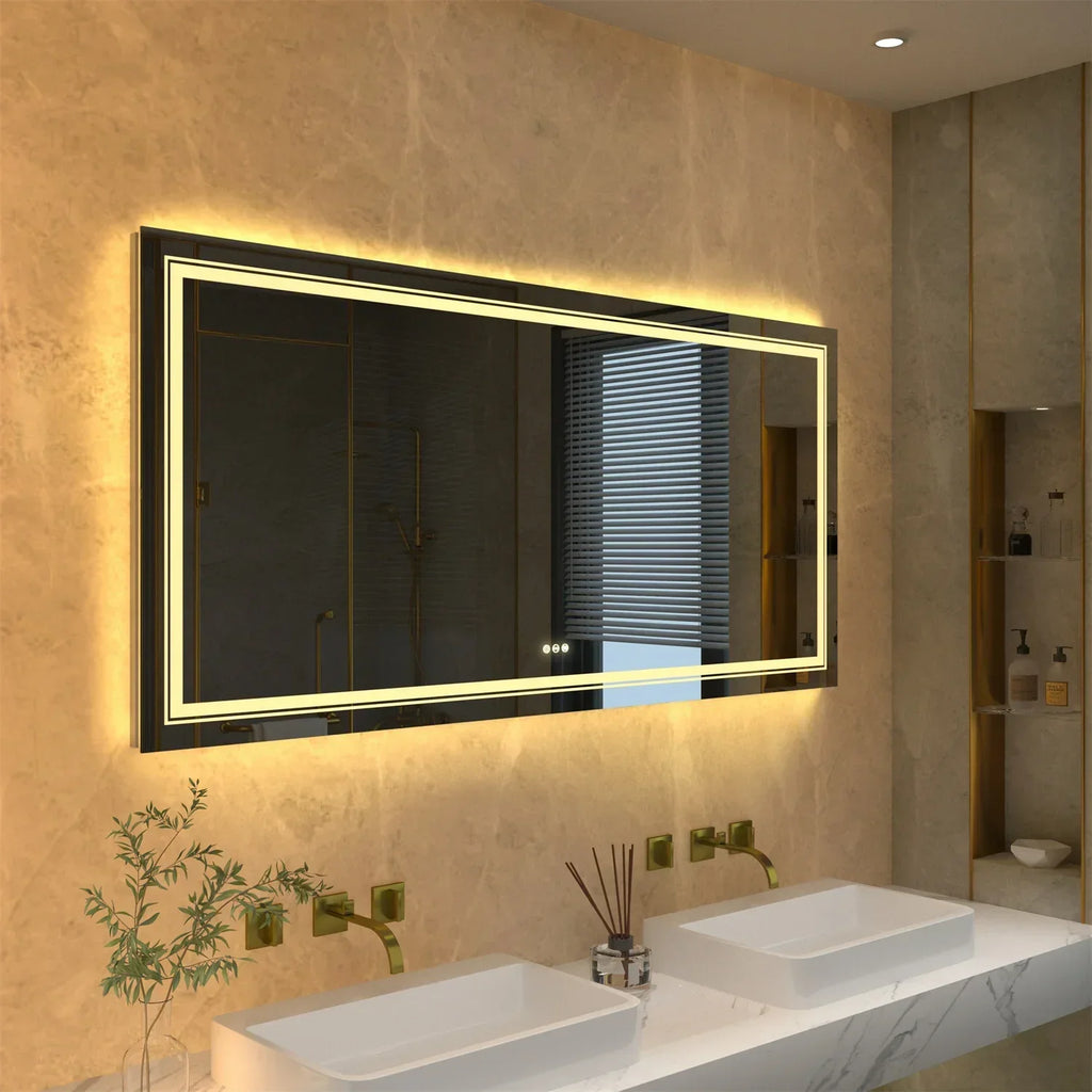 LED Dimmable Backlit Overaized Mirror With Anti-Fog