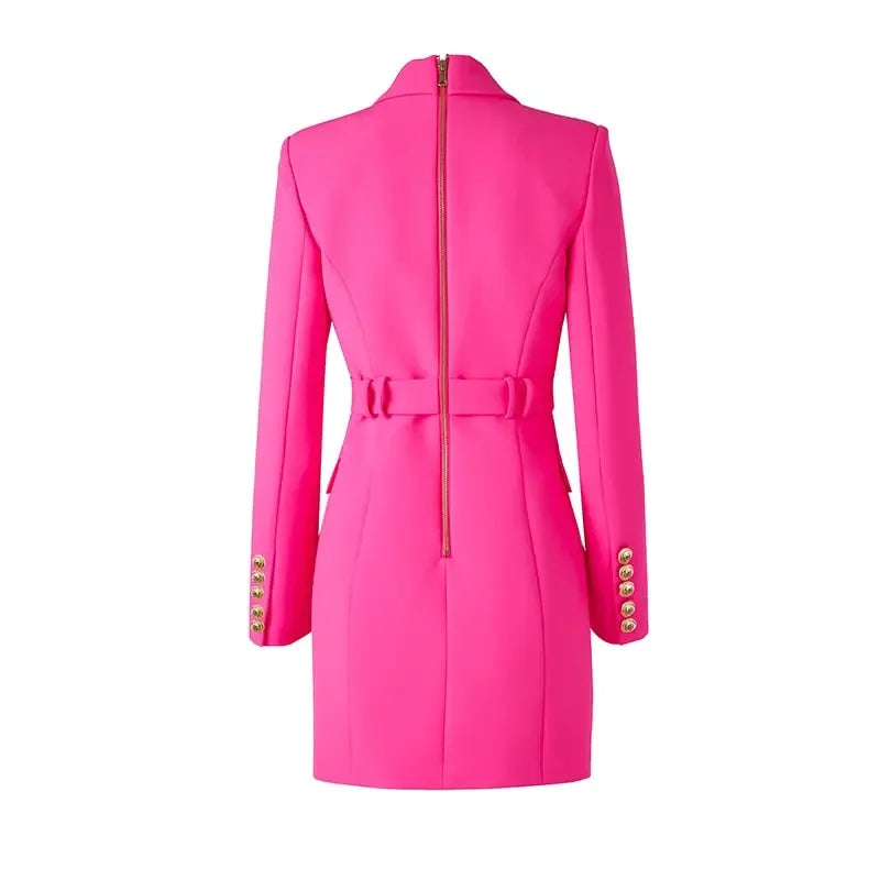 Rose Midi Long Sleeve Blazer Dress
