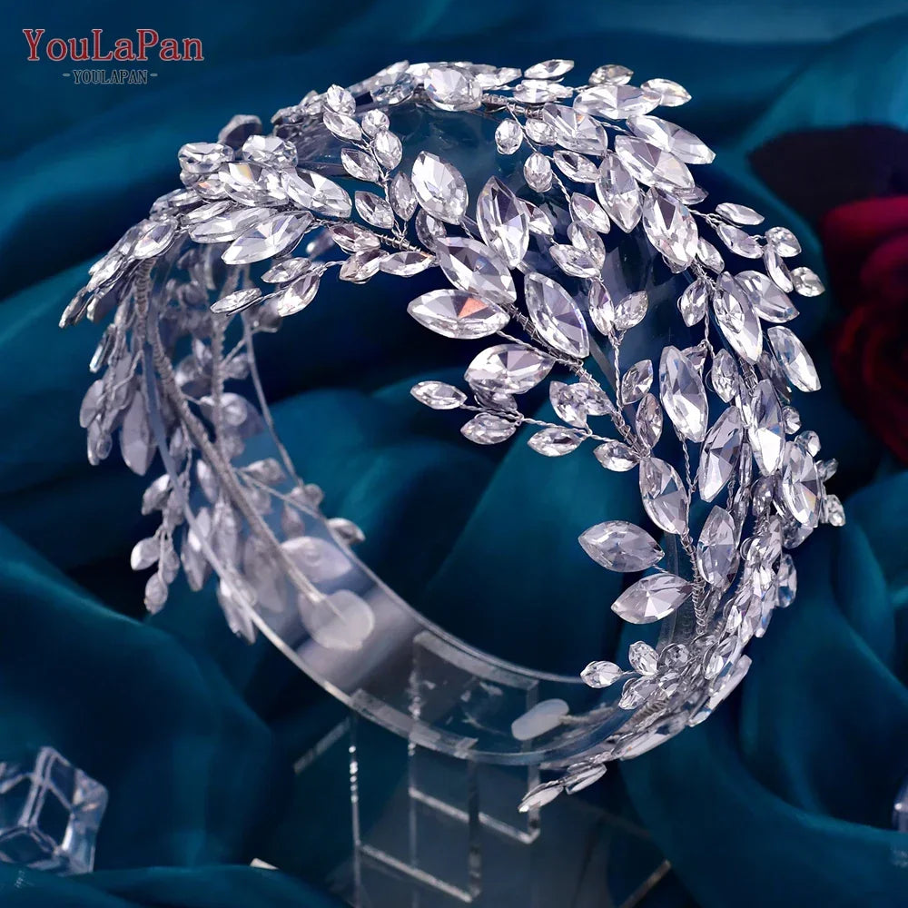 YouLaPan HP496 Fashion Woman Headband Rhinestone Bridal Headpiece Wedding Hair Accessories Bride Tiara Pageant Headdresses