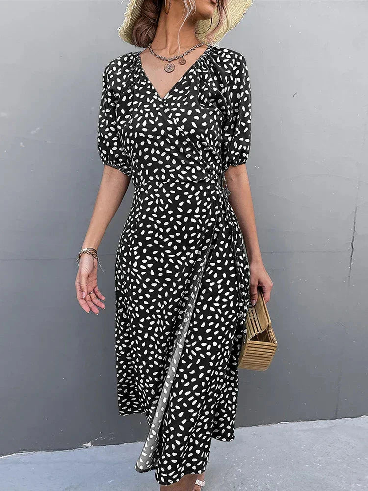 Market Puff Sleeve Boho Midi Dress