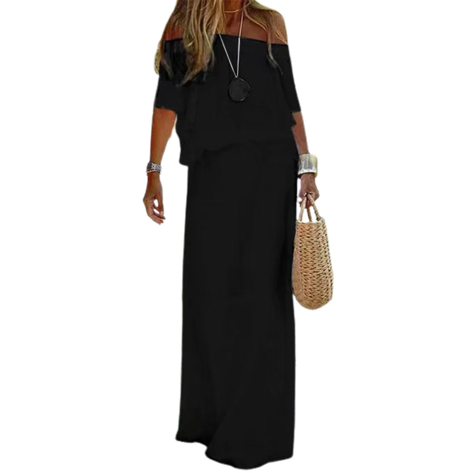 Chic Off The Shoulder Maxi Dress