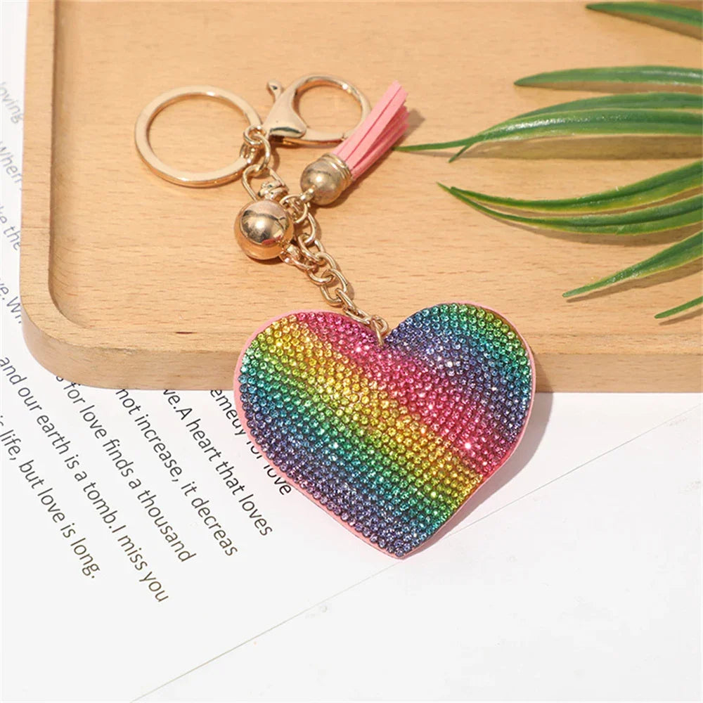Heart Shaped Bling Keychain