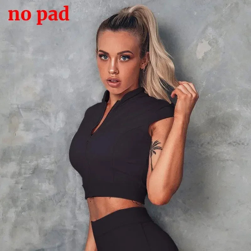 Yoga Top with Zipper Front