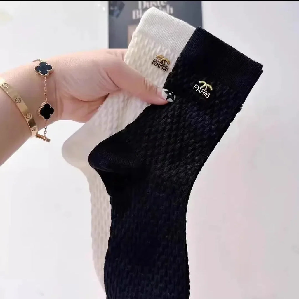 Retro Metal Letter Label Socks Brand Designer Sock Europe Letter Cotton Luxury Socks Sexy Warm Personality Fashion Boots Socks