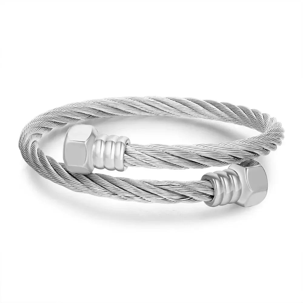 Stainless Steel Gold Color Bangle Bracelets Luxury Brand Stylish Mesh Bangle for Women Men Decoration Jewelry Accessory Gift