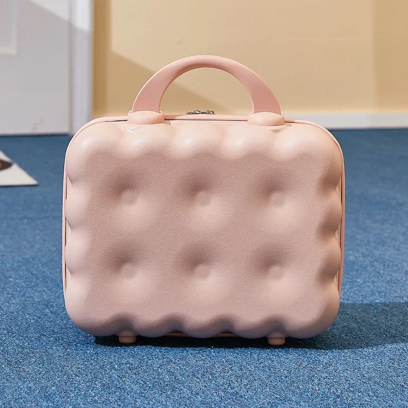 Large Pastel Suitcase With USB Charging Port & Cup Holder