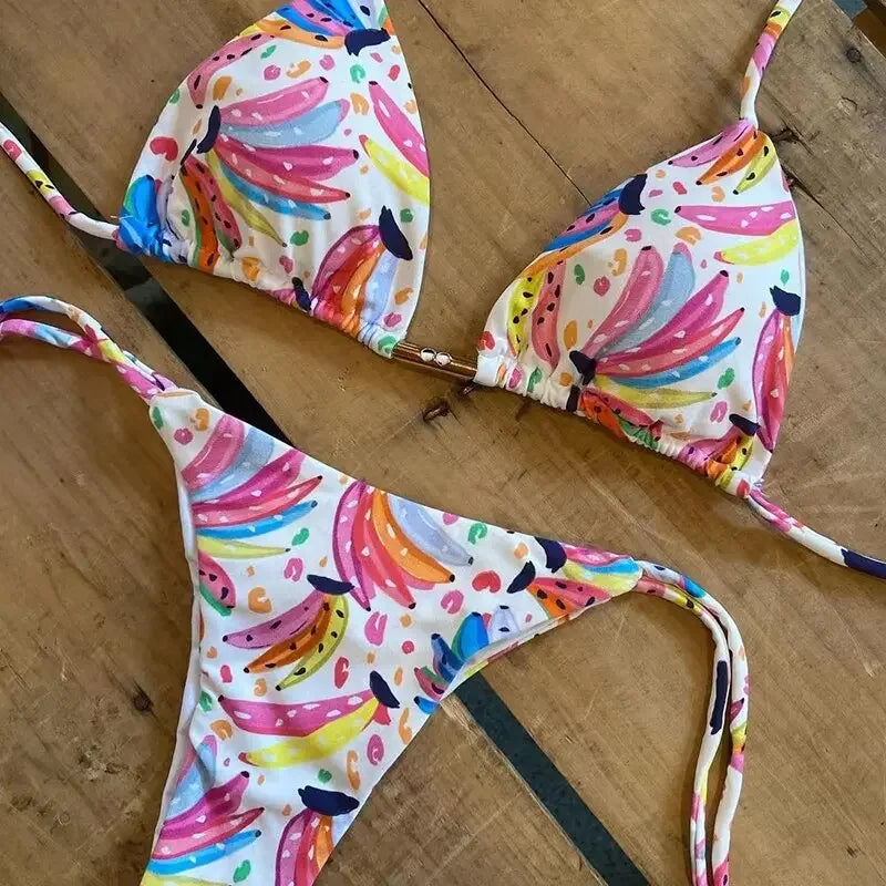 Leopard Print Brazilian Thong Swimwear