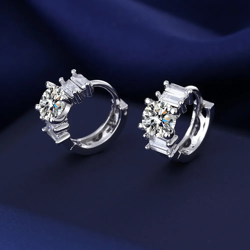 Iconic 925 Sterling Silver Crystal CZ Stud Earrings
