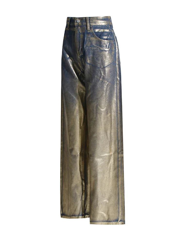 Lux Shine High Waist Straight Leg Pants