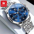 Luxury Brand Men's Stainless Chronograph Quartz Watch