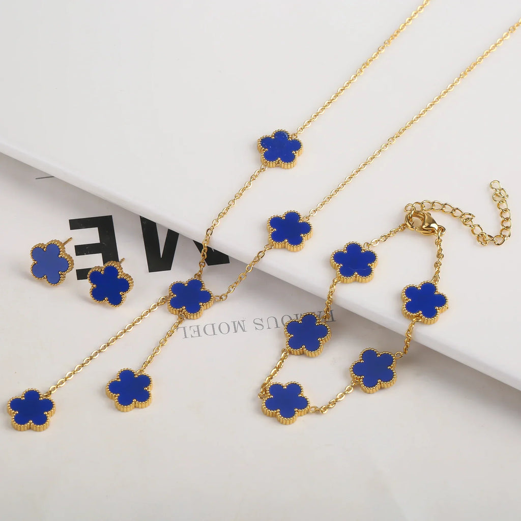 Gold Plated Stainless Steel Flower Bracelet