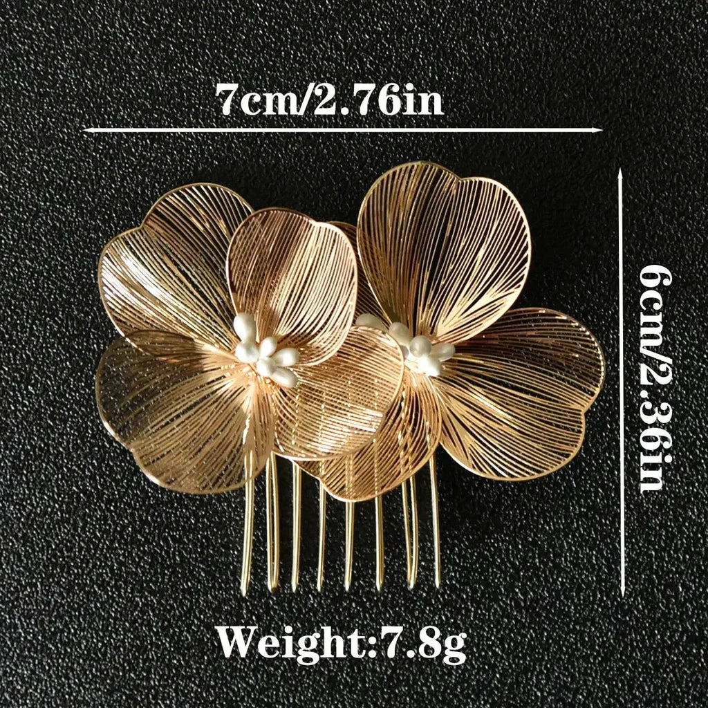 Flower Hairband Bridal Hair Jewelry Pearl Crystal Headband Elegant Birthday Party Tiara Crown Wedding Hair Accessories For Women