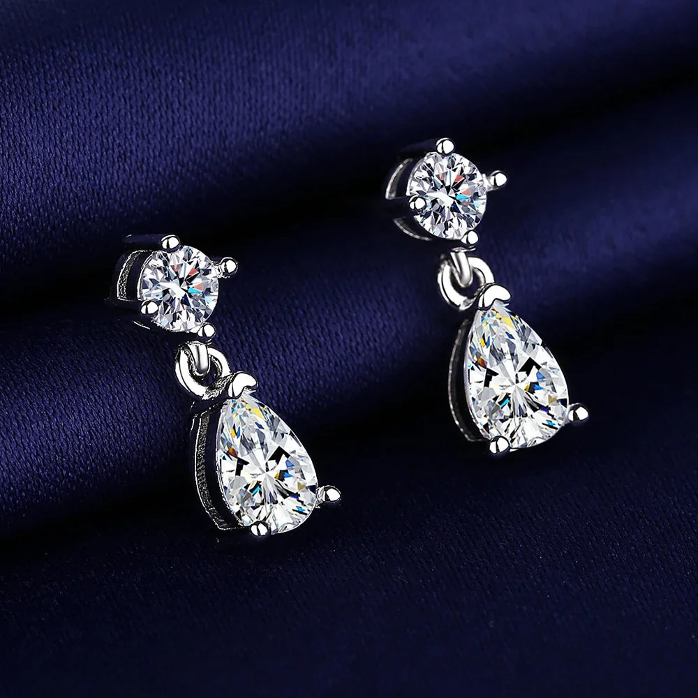 Iconic 925 Sterling Silver Crystal CZ Stud Earrings