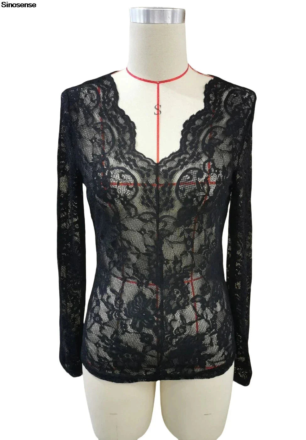 Long Sleeve Sheer Blouse