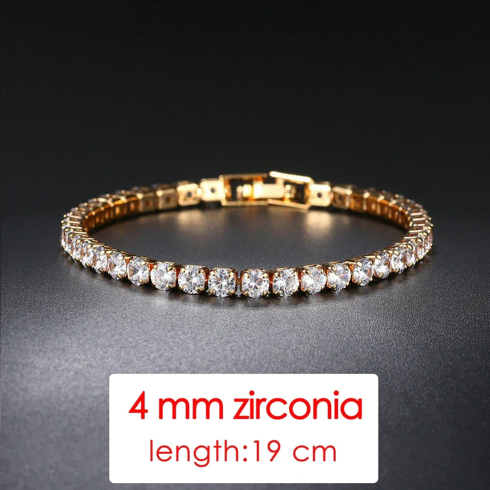 Tennis Chain Bracelets For Women Fashion Small Cubic Zircon Crystal Rose Gold Color Wedding Party Friends Gift Jewelry KC128M
