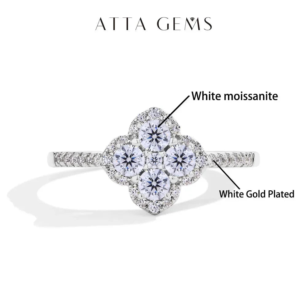 DVVS1 Color 100% S925 Sterling Silver Engagement Ring